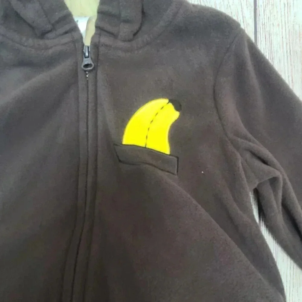 Carter's Baby Monkey Hoodie With Tail Size 24 Months Brown Jacket Costume New